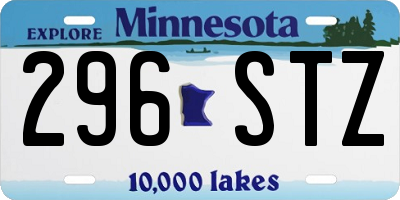 MN license plate 296STZ