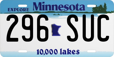 MN license plate 296SUC