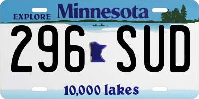 MN license plate 296SUD