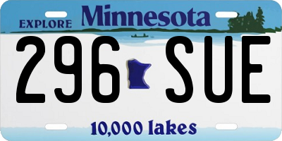 MN license plate 296SUE