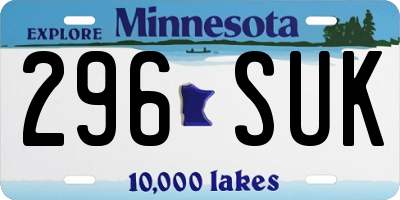 MN license plate 296SUK