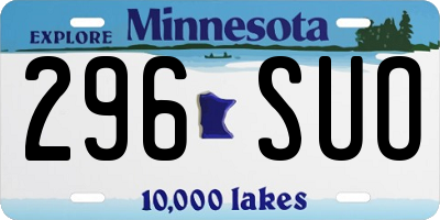 MN license plate 296SUO