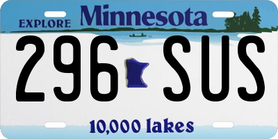 MN license plate 296SUS