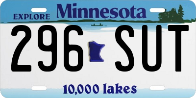 MN license plate 296SUT