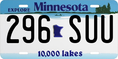 MN license plate 296SUU