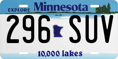 MN license plate 296SUV
