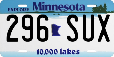 MN license plate 296SUX