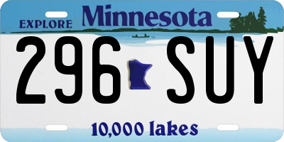 MN license plate 296SUY