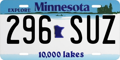 MN license plate 296SUZ