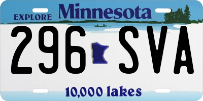 MN license plate 296SVA