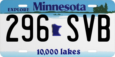 MN license plate 296SVB