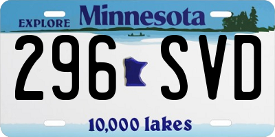 MN license plate 296SVD