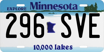 MN license plate 296SVE