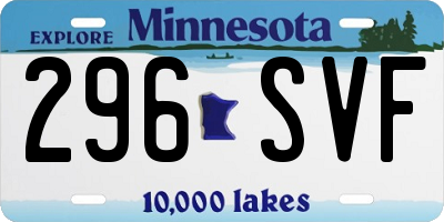 MN license plate 296SVF