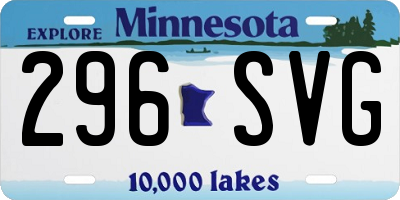 MN license plate 296SVG