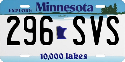 MN license plate 296SVS