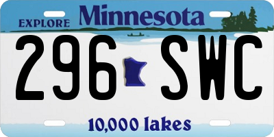 MN license plate 296SWC
