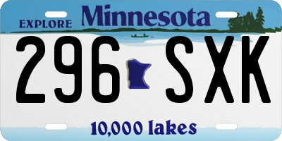 MN license plate 296SXK