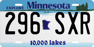 MN license plate 296SXR