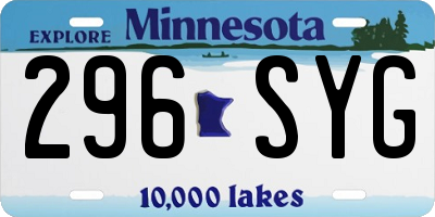 MN license plate 296SYG