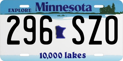 MN license plate 296SZO