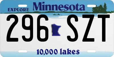MN license plate 296SZT