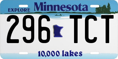 MN license plate 296TCT