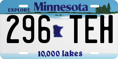 MN license plate 296TEH