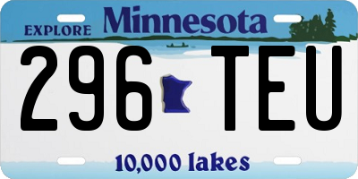 MN license plate 296TEU