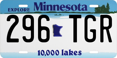 MN license plate 296TGR