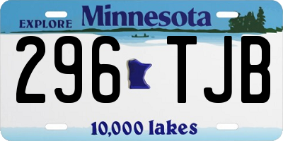 MN license plate 296TJB