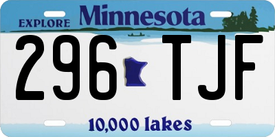 MN license plate 296TJF