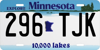 MN license plate 296TJK