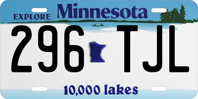 MN license plate 296TJL