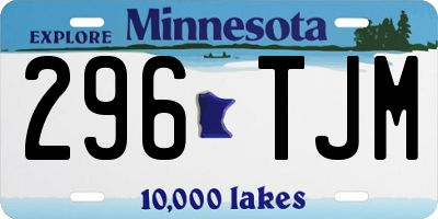 MN license plate 296TJM