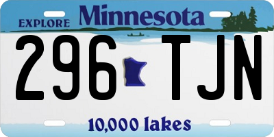 MN license plate 296TJN