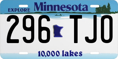 MN license plate 296TJO