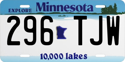 MN license plate 296TJW