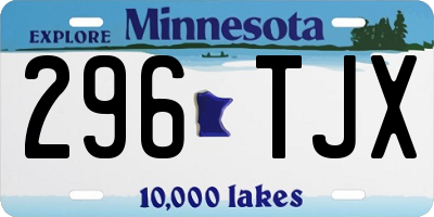 MN license plate 296TJX