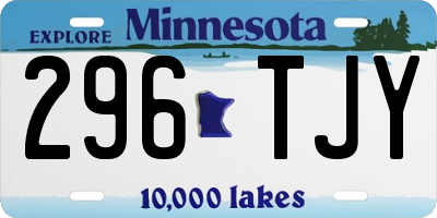 MN license plate 296TJY
