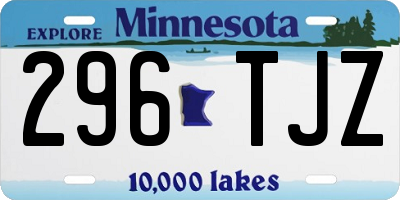 MN license plate 296TJZ