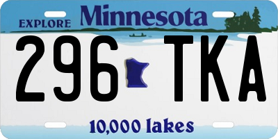 MN license plate 296TKA