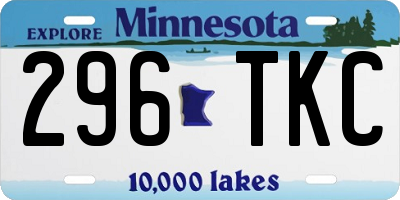 MN license plate 296TKC