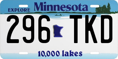MN license plate 296TKD