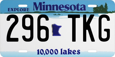 MN license plate 296TKG