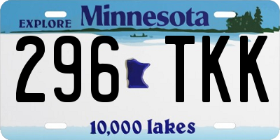 MN license plate 296TKK