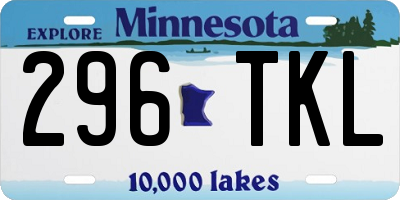 MN license plate 296TKL