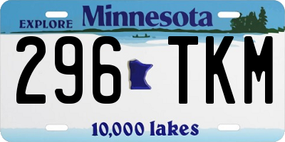 MN license plate 296TKM