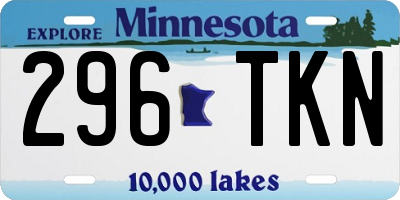 MN license plate 296TKN