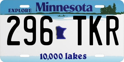 MN license plate 296TKR